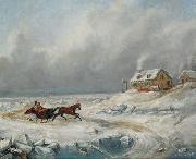 Cornelius Krieghoff Ice Road, Near Quebec oil on canvas